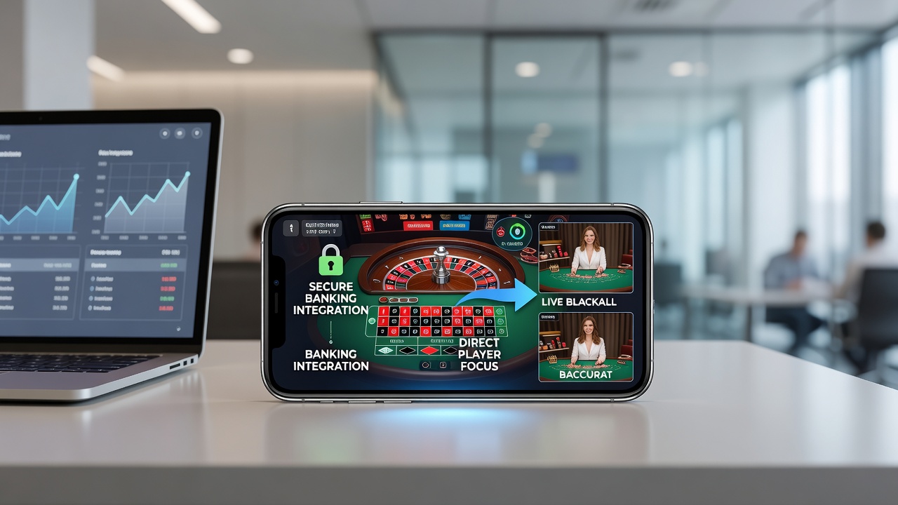 Close-up of smartphone interface showing live baccarat table with integrated secure deposit prompt