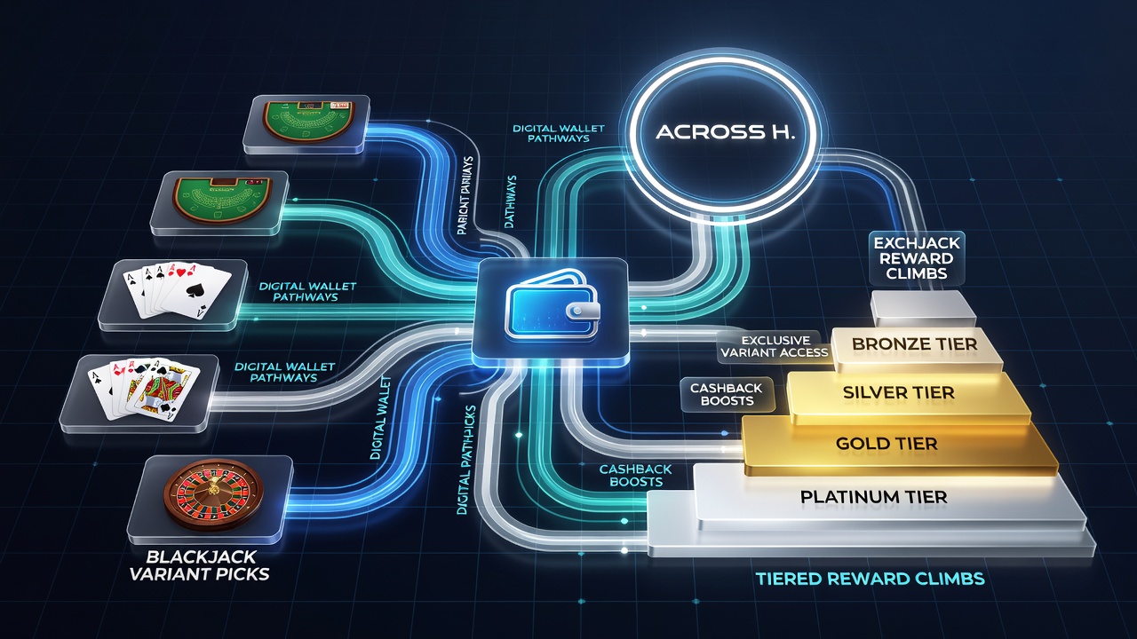 Handheld screen illustrating reward tier progression linked to digital wallet transaction history in a casino app