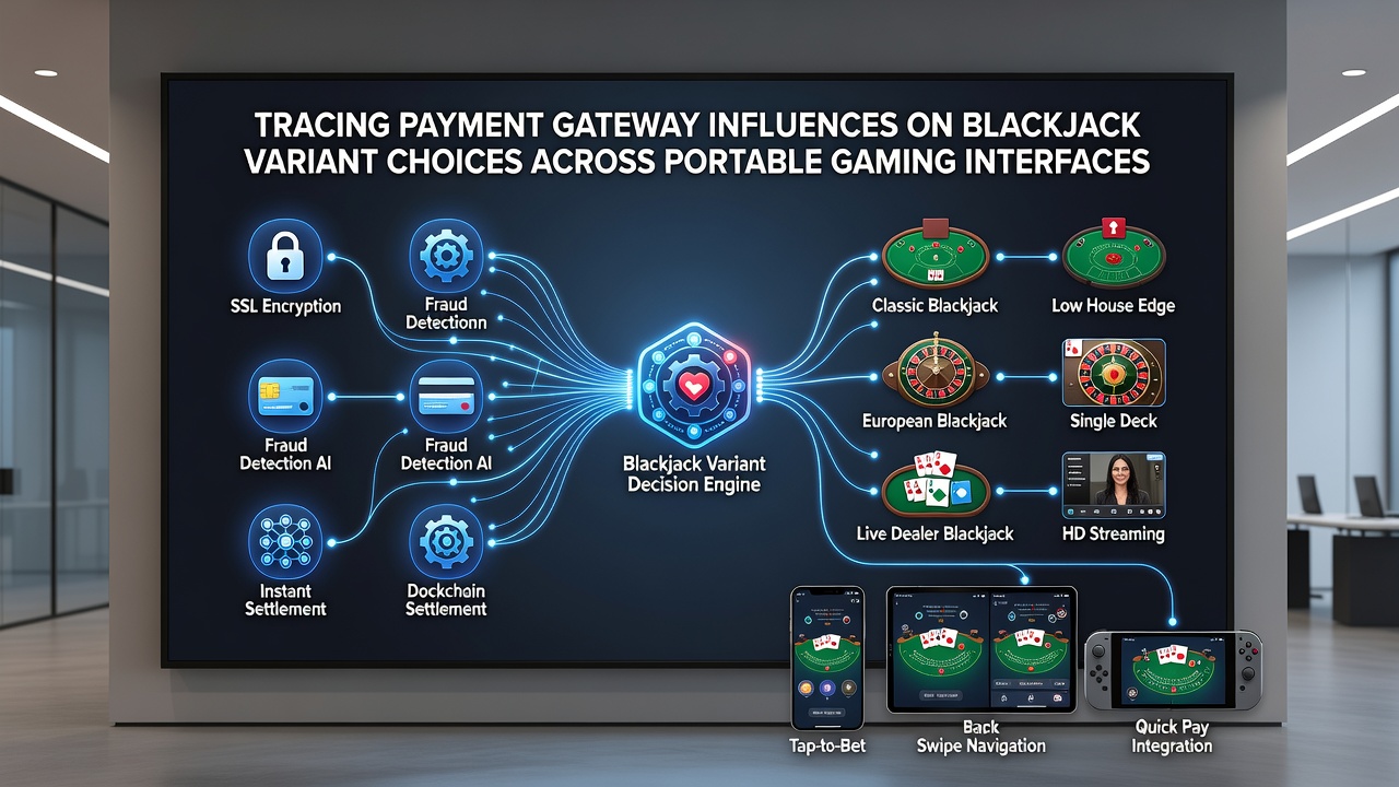 Close-up of a portable device displaying blackjack payout tables alongside payment gateway logos and fee breakdowns