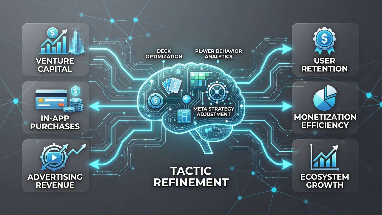 Data visualization of payment method usage and player tactic adjustments in card game apps